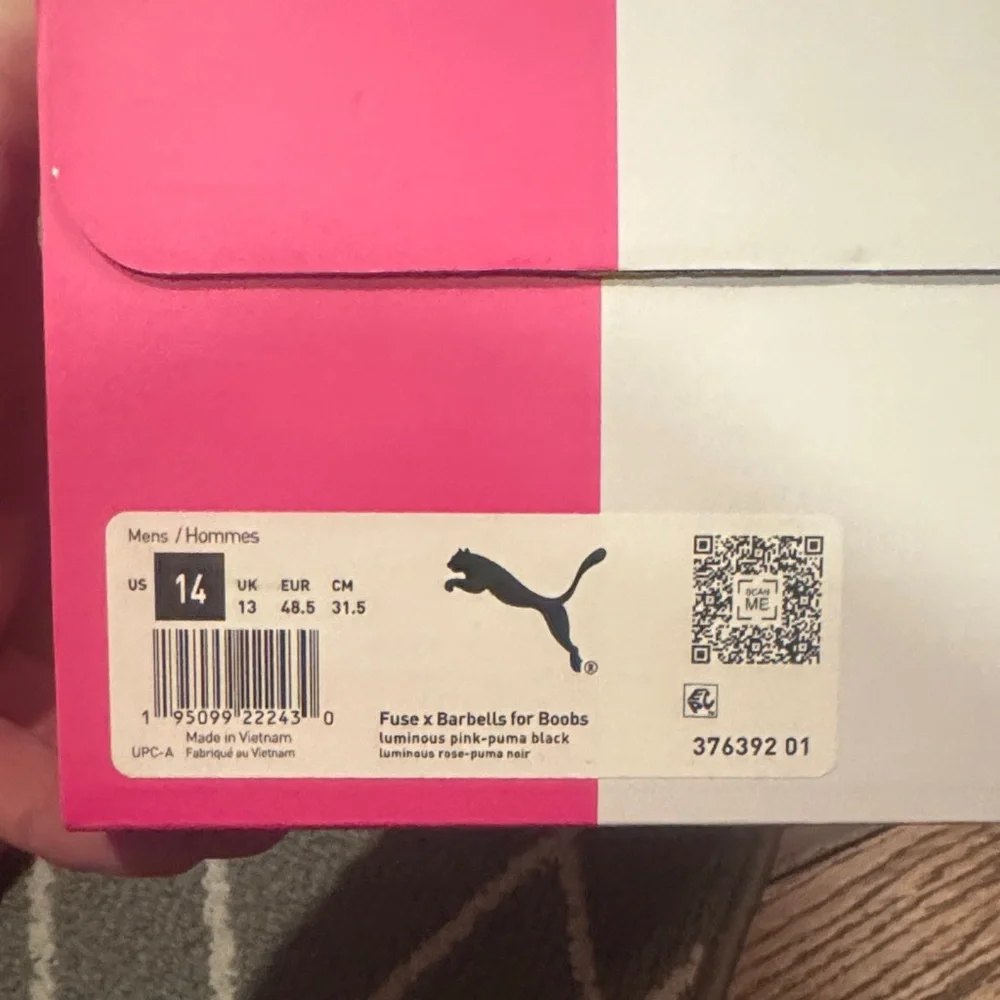 Puma mens Black and Pink Sneakers - Picture 11 of 13